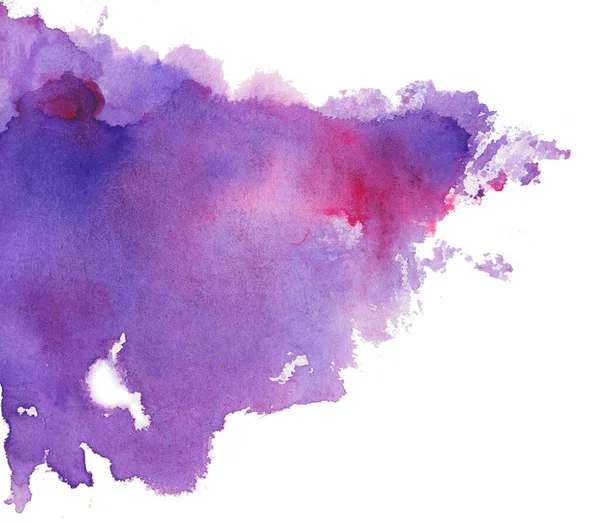 Watercolor Abstract Background Purple Pink Blue Color Stains White — стоковое фото