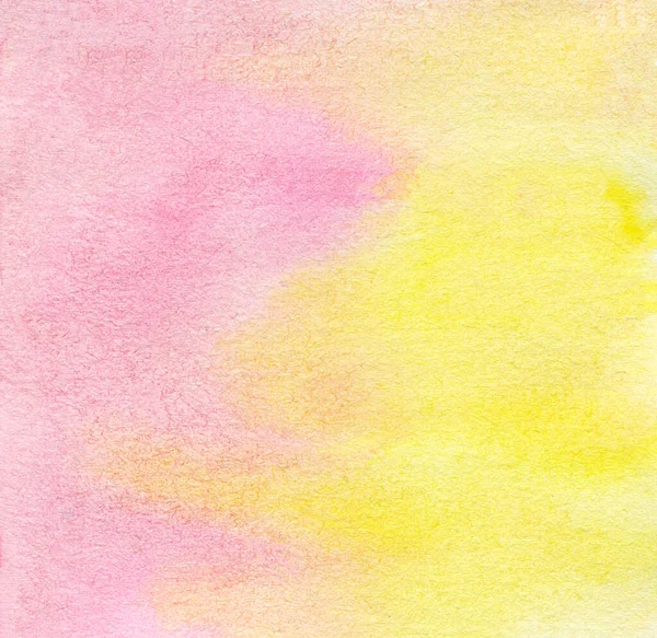Jasnoróżowy Żółty Akwarela Tło Ręcznie Rysowane Abstrakcyjne Ilustracja — Zdjęcie stockowe
