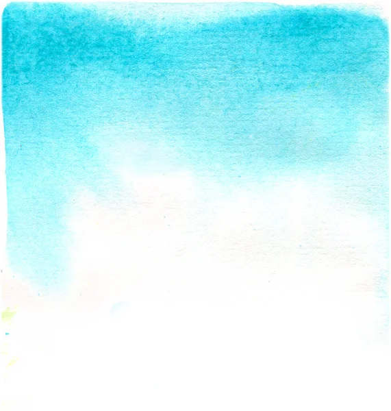 Luz Azul Abstrato Aquarela Fundo Branco Ilustração Desenhada Mão — Fotografia de Stock