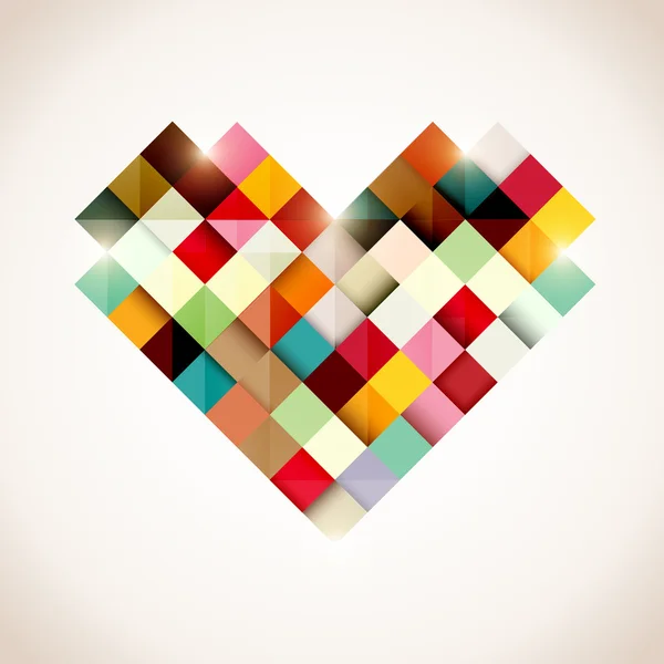 Coeur coloré — Image vectorielle