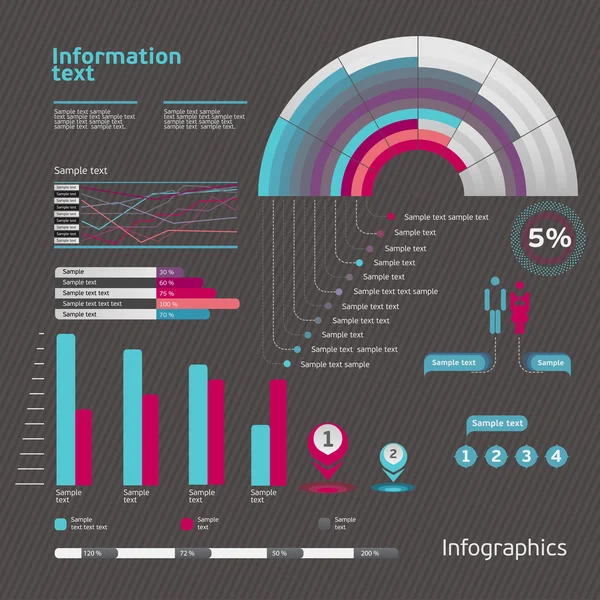 Ensemble d'éléments infographiques . — Image vectorielle