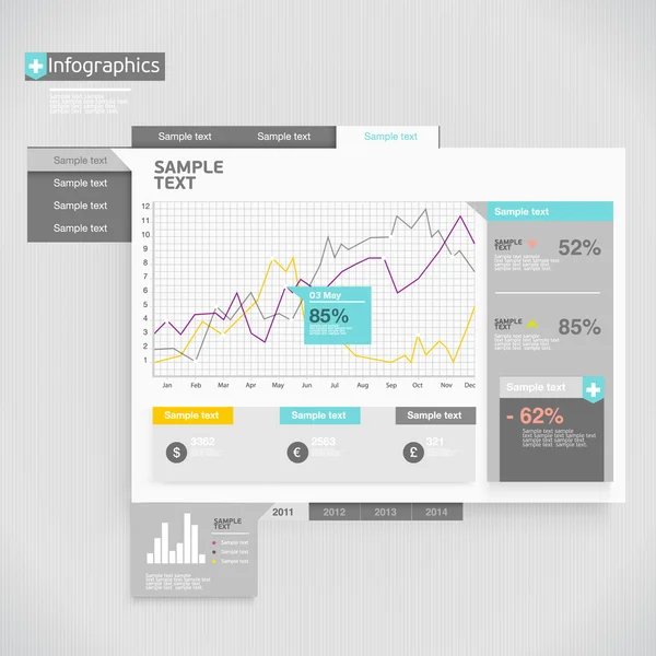 Strona internetowa z elementami Infografika — Wektor stockowy