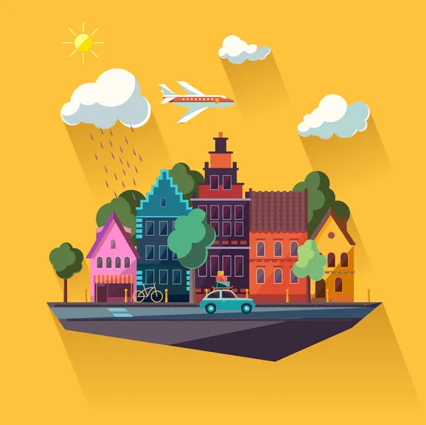 Paisaje urbano . — Vector de stock