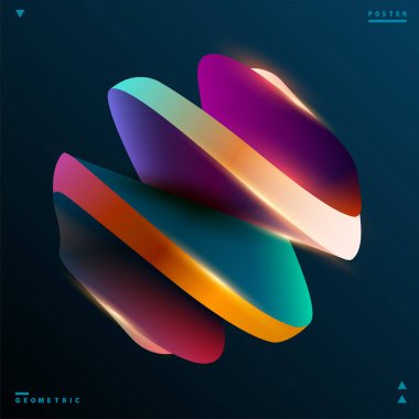 Dönen spiral top. Üç boyutlu renkli geometrik şekil. Soyut vektör tasarım ögesi.