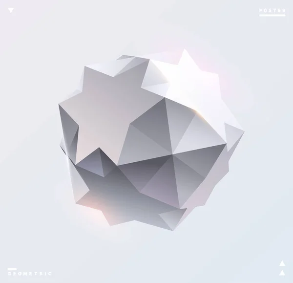 White Polyhedral Shape Geometric Design Element Royalty Free Stock Vectors