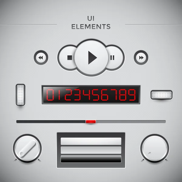 User interface web design elements. Media UI — Stock Vector