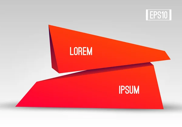 Formas geométricas abstractas. Bloques rojos con espacio para texto. Mod — Vector de stock