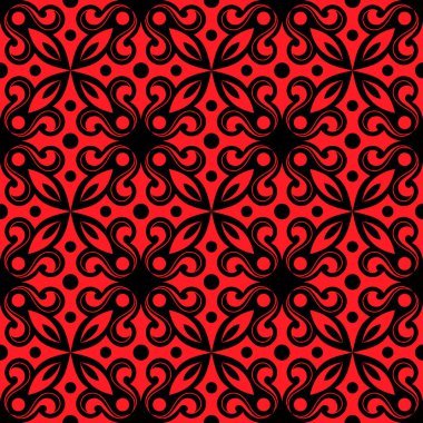 çiçek dizisi ile Seamless modeli. vektör kırmızı doku