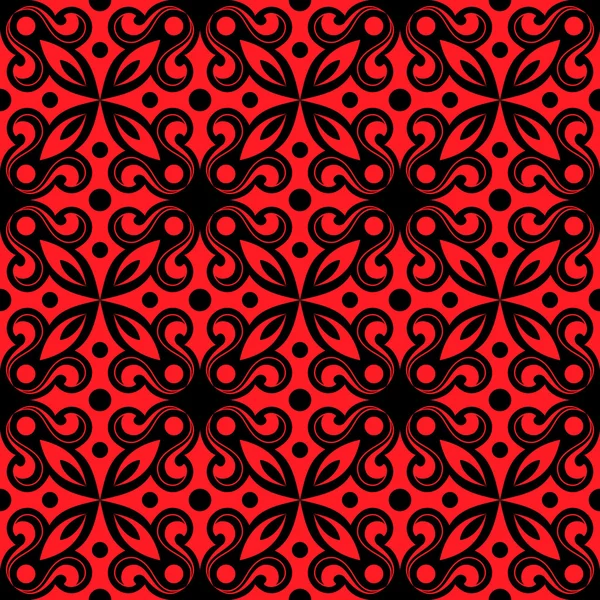 Seamless pattern with floral array. Vector red texture Stock Illustration