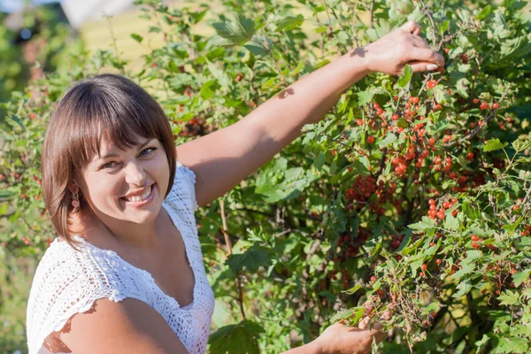 Mujer en su jardín — Foto de Stock