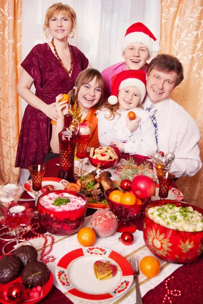 Familienporträt Weihnachten — Stockfoto