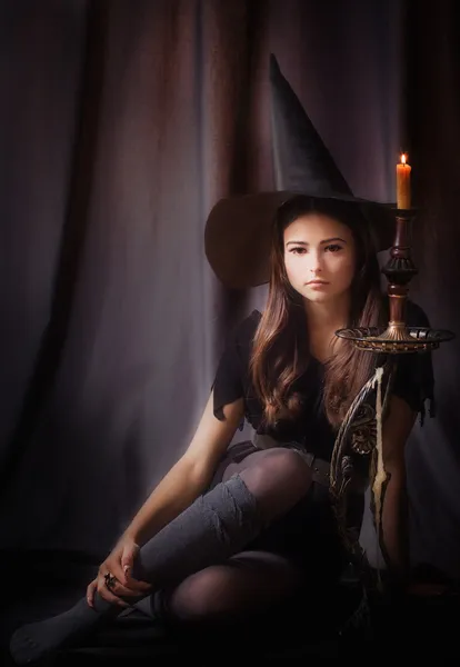 Young beautiful witch — Stock Photo, Image