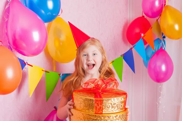 Birthday girl and gifts — Stock Photo, Image