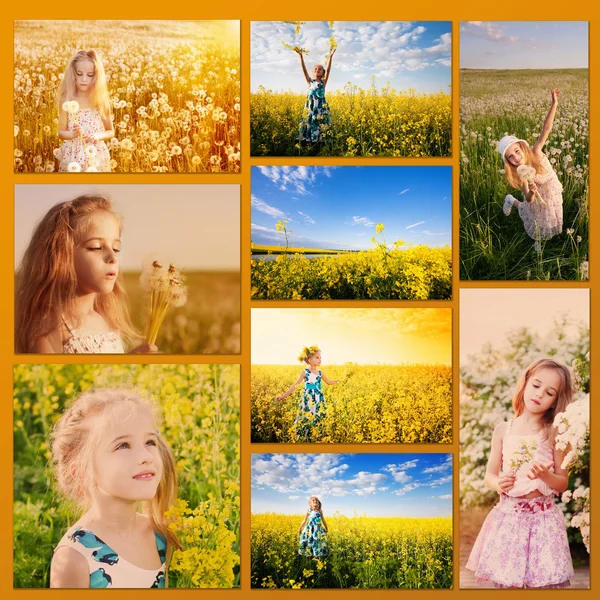 Sourire fille en plein air — Photo