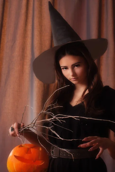 Young beautiful witch — Stock Photo, Image