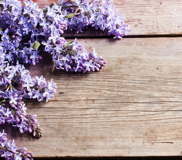 Flowers on wooden background — Stock Photo, Image