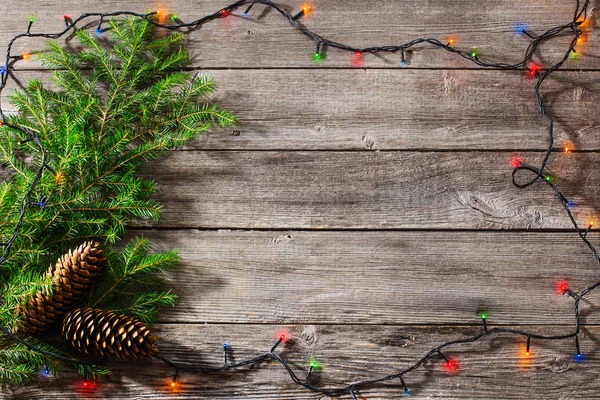 Karácsonyi dekoráció a fa deszka — Stock Fotó