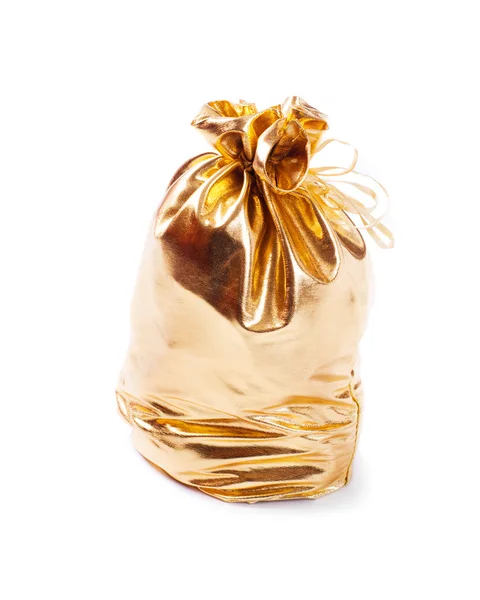 Gold bag isolated over white background — Stock Photo, Image