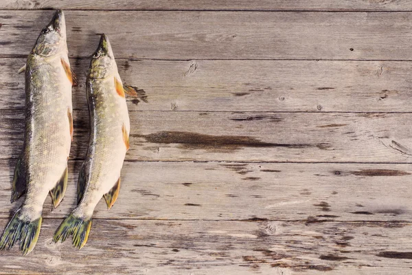 River fish on wooden background — Stock Photo, Image
