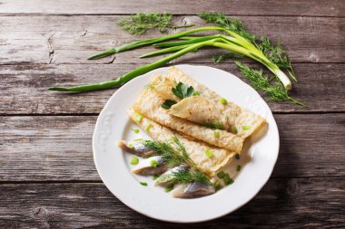 antika ahşap zemin üzerinde gözleme