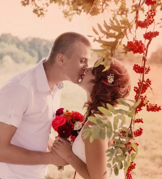 Boda pareja al aire libre — Foto de Stock