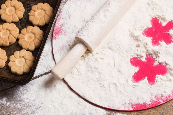 Soubory cookie na pekáč — Stock fotografie