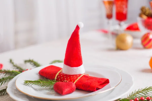 Mesa de Natal decorada — Fotografia de Stock