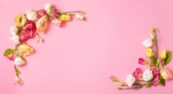 Primavera Hermosas Flores Sobre Fondo Rosa —  Fotos de Stock