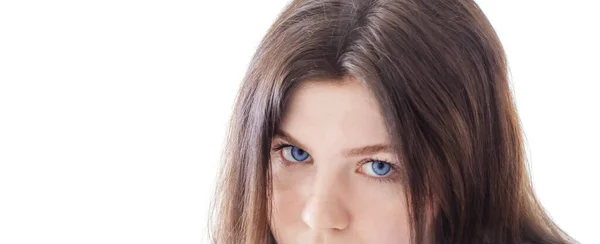 Girl Teenager Close Isolated White Background — Stock Photo, Image