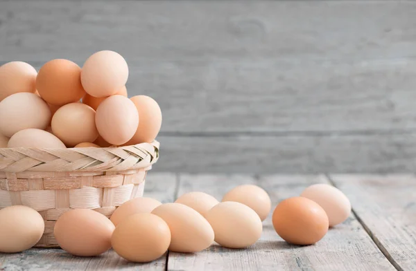 Chicken Eggs Old Old Wooden Background — Stock Photo, Image