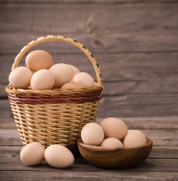 Eieren Houten Ondergrond — Stockfoto