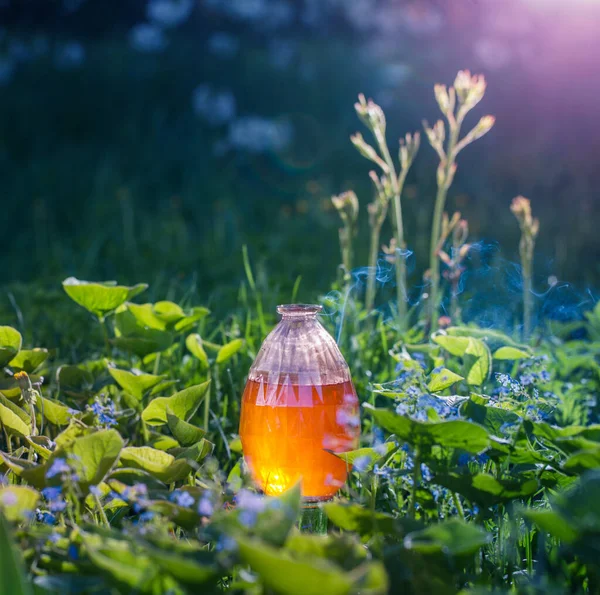 Toverdrank Fles Buiten — Stockfoto