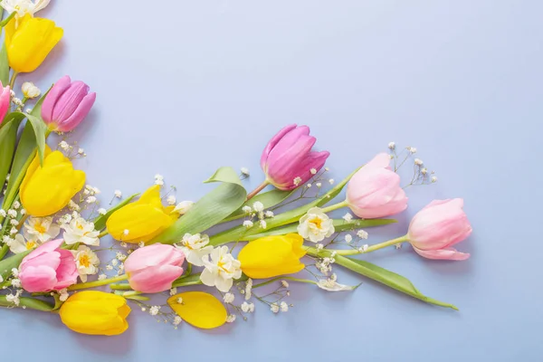 Lente Bloemen Paars Papier Achtergrond — Stockfoto