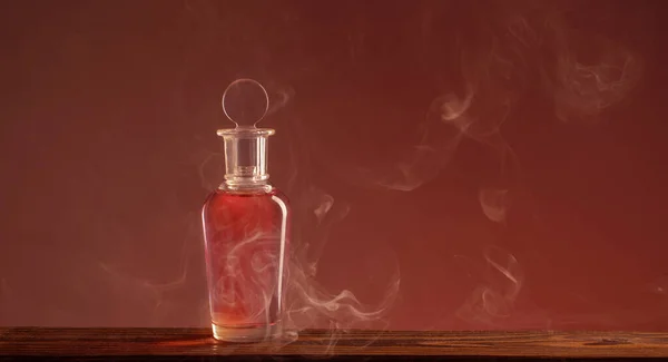 Bottiglia Con Pozione Magica Fumo — Foto Stock