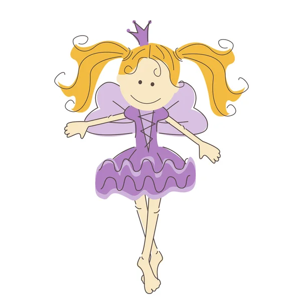 Kleine tanzende Prinzessin — Stockvektor