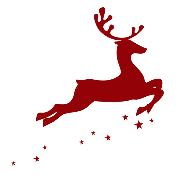 Красный олень на белом фоне — стоковый вектор