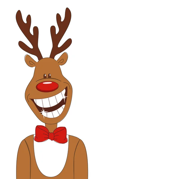 Christmas illustration of cartoon reindeer. — Stock Vector