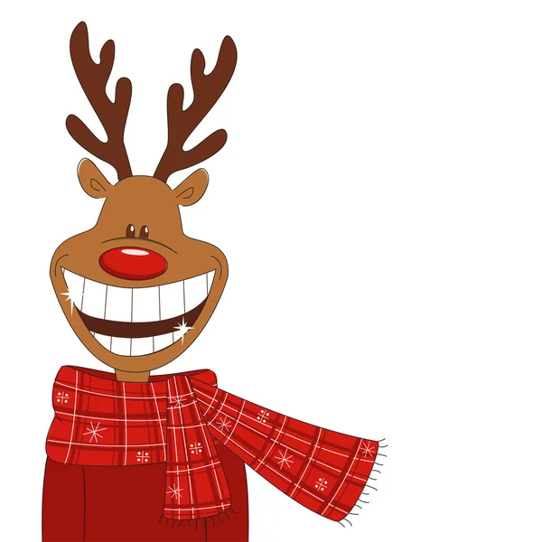 Kerstmis illustratie van cartoon rendieren. — Stockvector