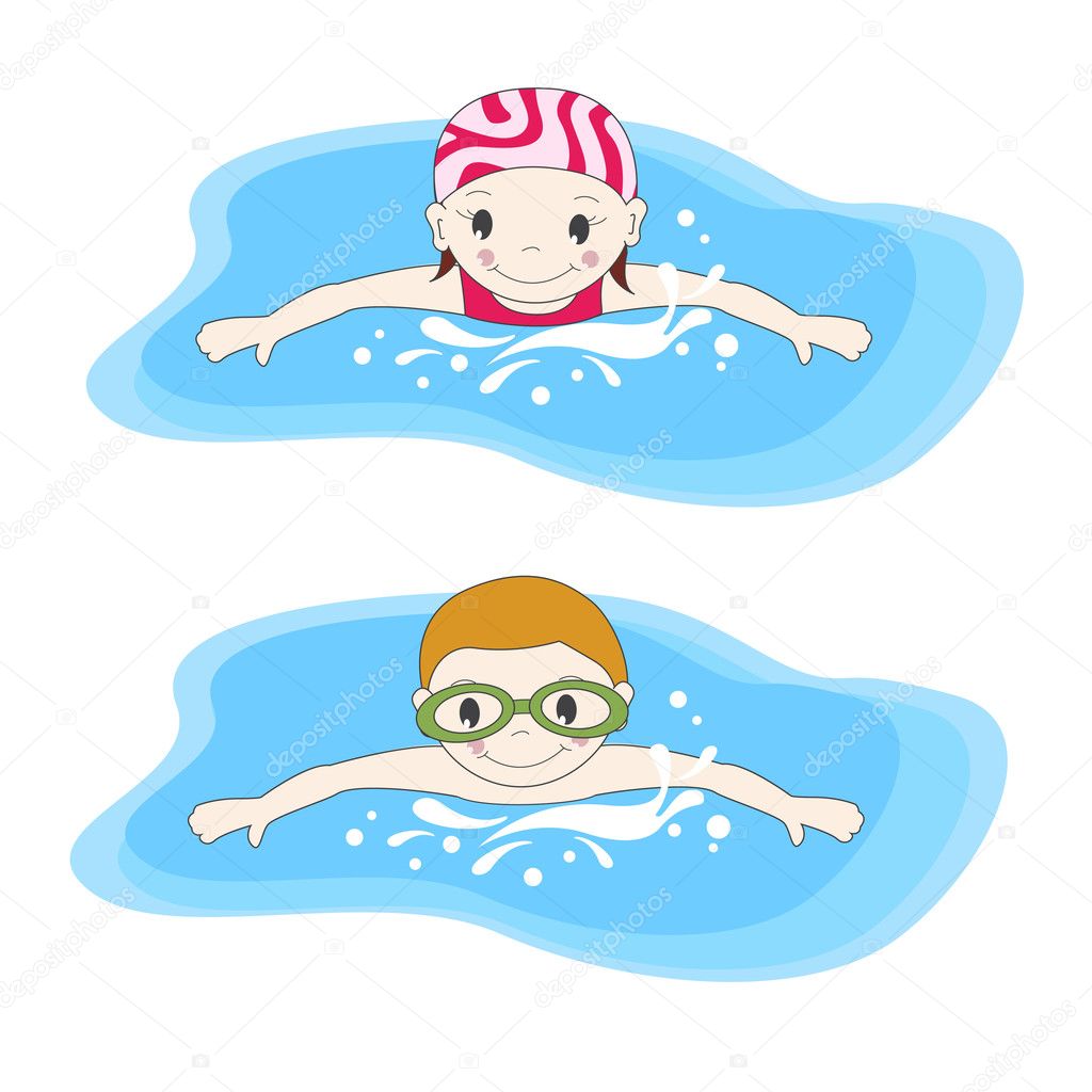 Boy and swimming in the pool