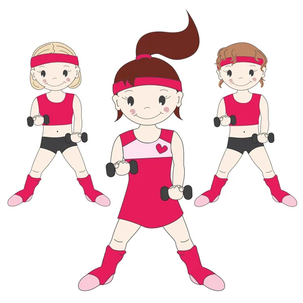 Girls goes in for sports — Stock Vector