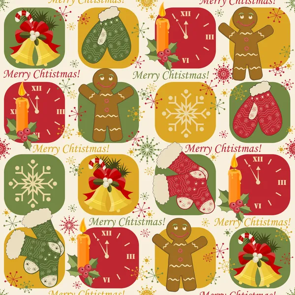 Colorful Christmas pattern seamless — Stock Vector