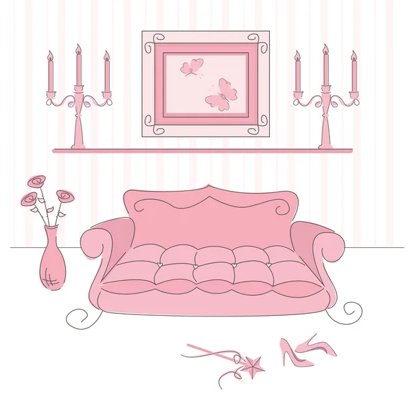 Sala de estar princesa — Archivo Imágenes Vectoriales