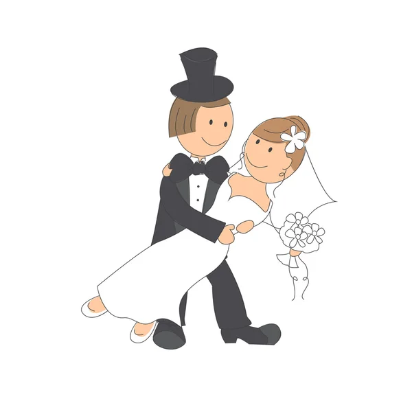 結婚式のカップルのダンス — ストックベクタ