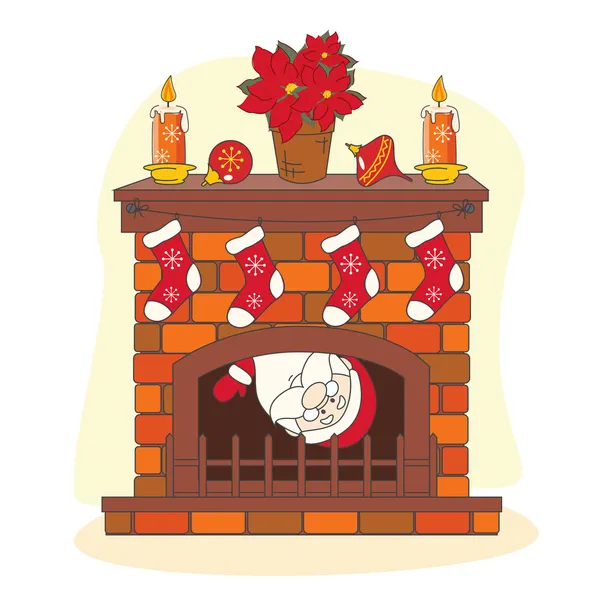 Santa greeting you a Merry Christmas. Stock Vector