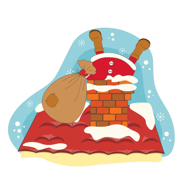 Der Weihnachtsmann wünscht Ihnen ein frohes Weihnachtsfest. — Stockvektor