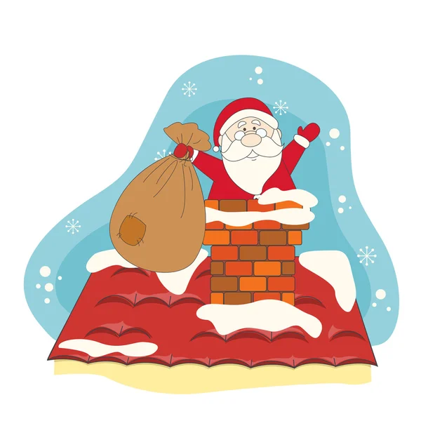 Santa cumprimentando você um Feliz Natal . — Vetor de Stock