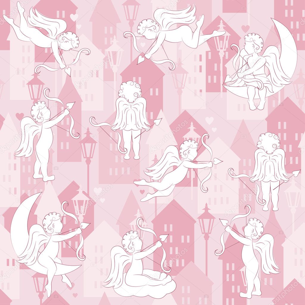 Love seamless pattern with cupid Stock Vector Image by ©sivanova #19017529