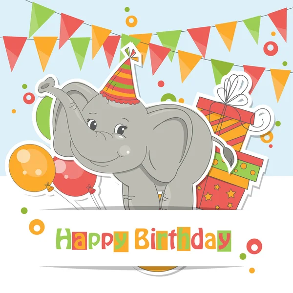 Tarjeta de cumpleaños feliz — Vector de stock