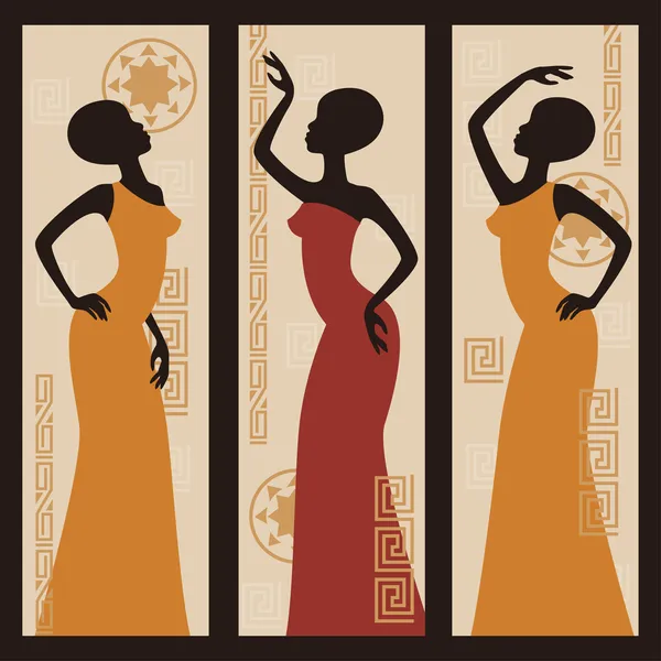 Belles femmes afro-américaines . — Image vectorielle