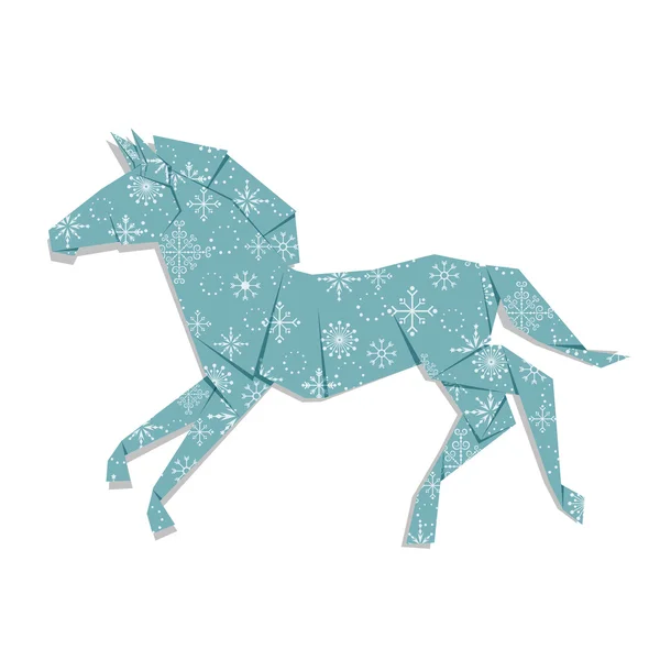 Origami de cavalo  . — Vetor de Stock